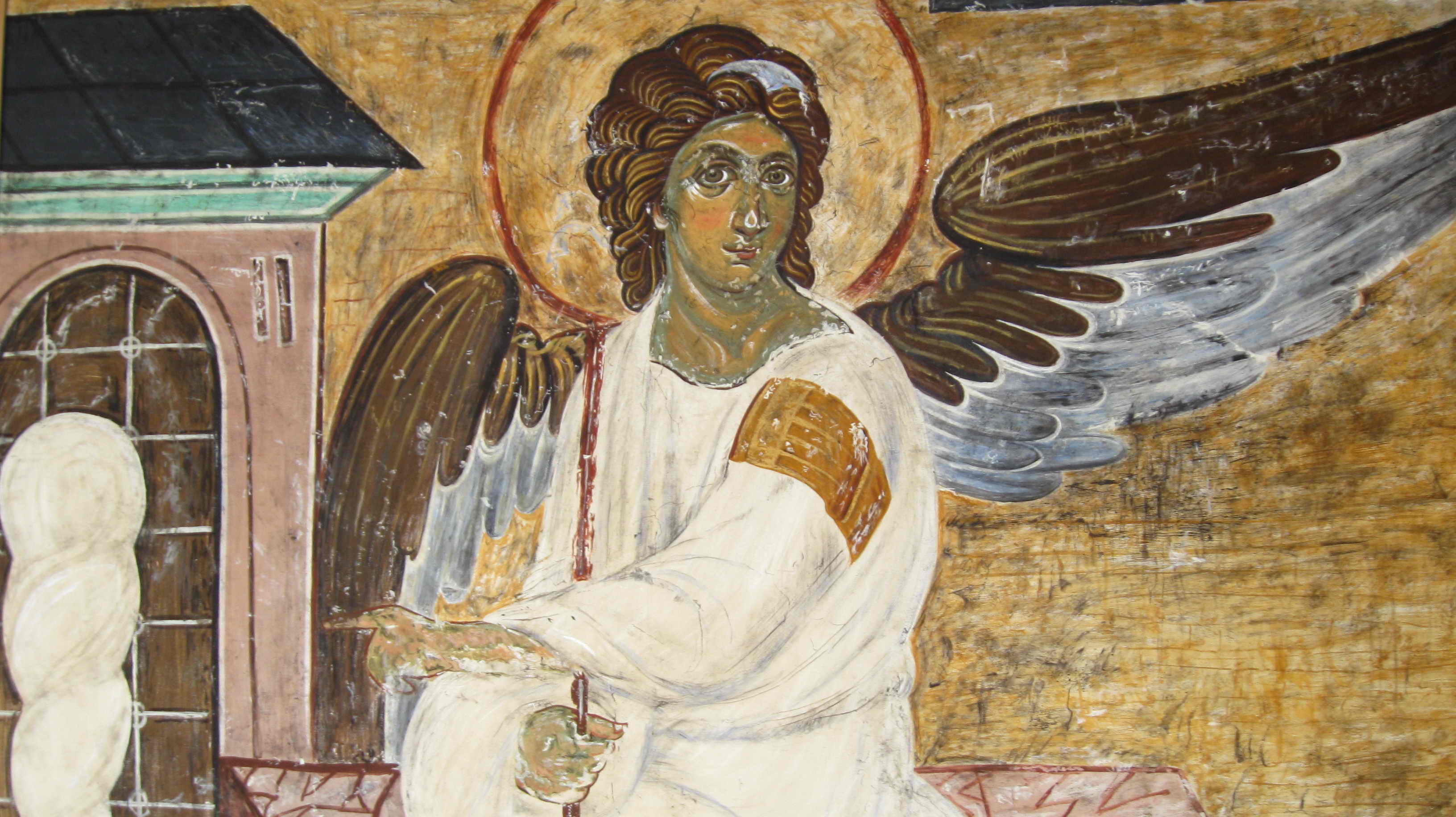 Freska Beli Andjeo iz Mileševe The White Angel from Mileseve