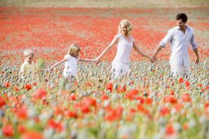 family and flowers