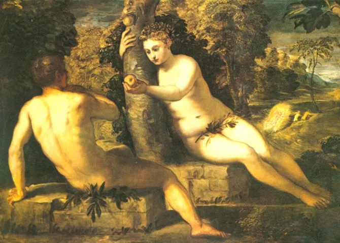 Eva daje jabuku adamu