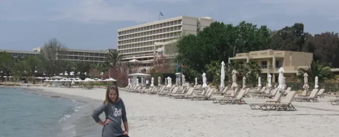 Sani resort plaza i pogled na hotel