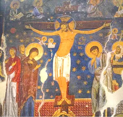 Manastir-studenica_isus_hrist_raspeće freska