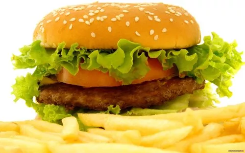 Hamburger i pomfrit krompirići fast food brza hrana