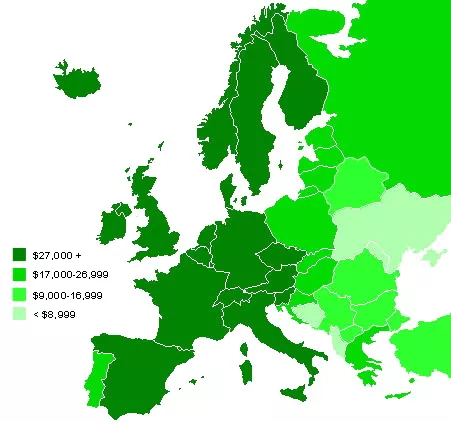 Najbogatija zemlja Evropske unije i najsiromašnija Europe-GDP-PPP-per-capita-map Najbogatija zemlja Evropske unije i najsiromašnija Europe-GDP-PPP-per-capita-map