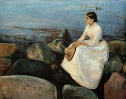 Едвард Мунк / Edvard Munch, „Летња ноћ (Ингер на обали)“, 1889.