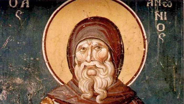 Sveti Antonije Veliki detalj freske iz manastira Ohrid Makedonija Sveti Antonije Veliki detalj freske iz manastira Ohrid Makedonija