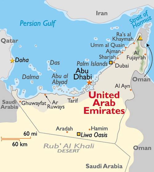 karta sveta dubai Ujedinjeni Arapski Emirati   Abu Dabi, Dubai, Sharjah  karta sveta dubai