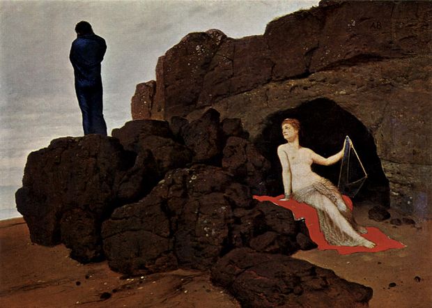 Википедија: „Калипса и Одисеј", слика Арнолда Беклина, 1883.