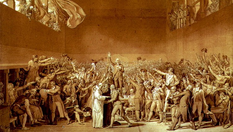 Kapitalistička država - Francuska buržoaska revolucija - slika The Tennis Court Oath (1791) Jacques-Louis David