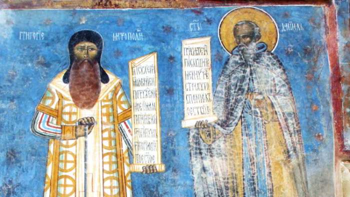 Nečiste pomisli monaha i vera - Freska Rumunski manastir Voronet Moldavija Nečiste pomisli monaha i vera - Freska Rumunski manastir Voronet Moldavija
