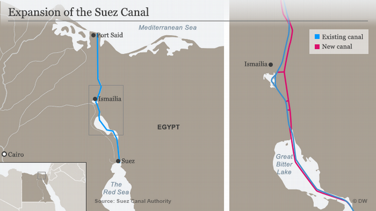 Prvi i drugi Suecki kanal mapa i trasa kanala Prvi i drugi Suecki kanal mapa i trasa kanala