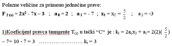 4 Primena koeficijenata jednačine prave
