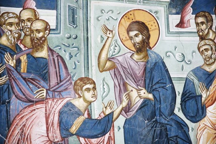 Freska Sveti apostol Toma dodiruje rebra Gospoda Isusa Hrista Freska Sveti apostol Toma dodiruje rebra Gospoda Isusa Hrista