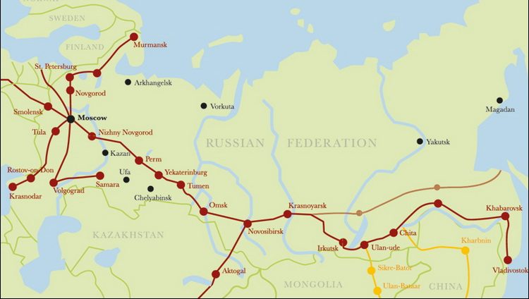 transsibirska željeznica karta Transsibirska železnica   najduža pruga na svetu 9288 km transsibirska željeznica karta