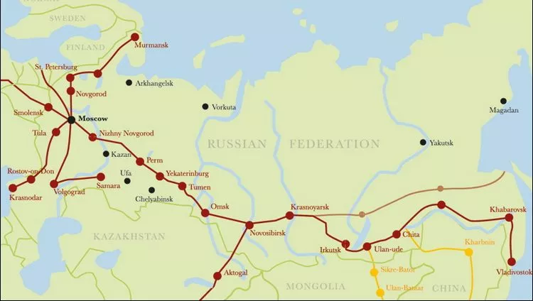 Transsibirska železnica mapa pruge najduža pruga na svetu Transsibirska železnica mapa pruge najduža pruga na svetu