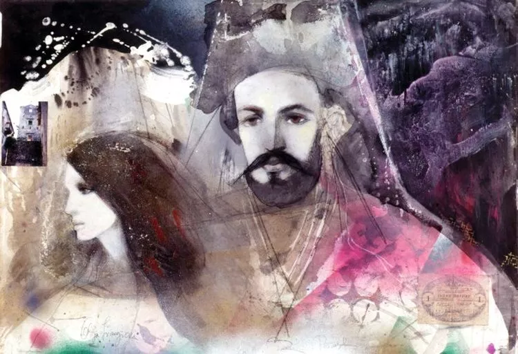 Olja Ivanjicki - Njegoš u Perastu 1997 iz ciklusa Noć skuplja vijeka Olja Ivanjicki - Njegoš u Perastu 1997 iz ciklusa Noć skuplja vijeka